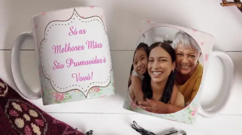 Caneca Personalizada para o Dia das Avós Foto Presente Vó
