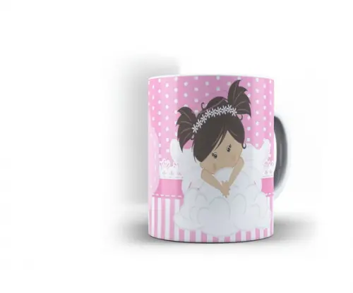 Caneca Personalizada Padrinhos Batismo Anjinha Dindo Dinda