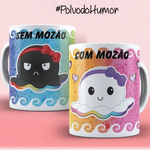 Caneca Polvo do humor com mozão sem mozão tiktok