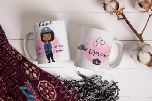 Caneca Policial Feminina Profissão Policial Personalizada