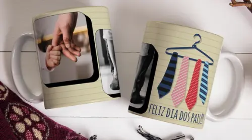 Caneca Porcelana Personalizada com Foto Dia dos Pais