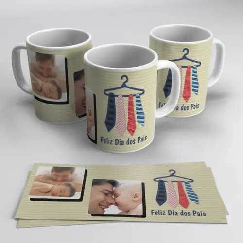 Caneca Porcelana Personalizada com Foto Dia dos Pais