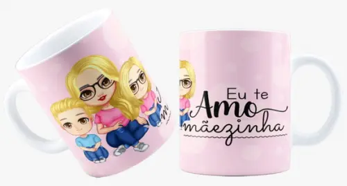 Caneca presente te amo mãezinha caneca personalizado avatar