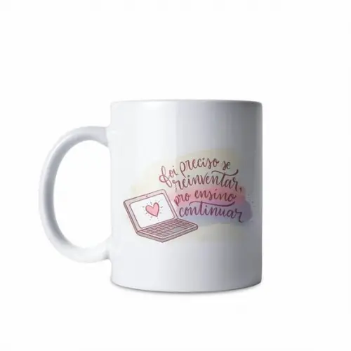 Caneca professora aula online gratidão professor caneca