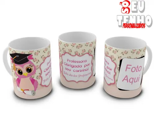Caneca professora presente professora com foto lembrança pro
