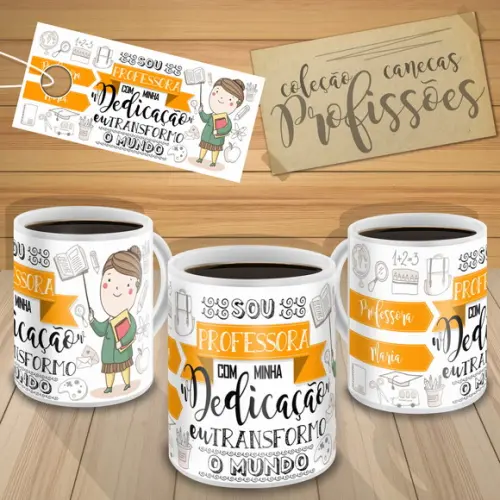 Caneca professora profissão eu sou professora