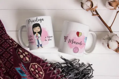 Caneca Psicóloga Caneca Personalizada Em Cerâmica Com Nome