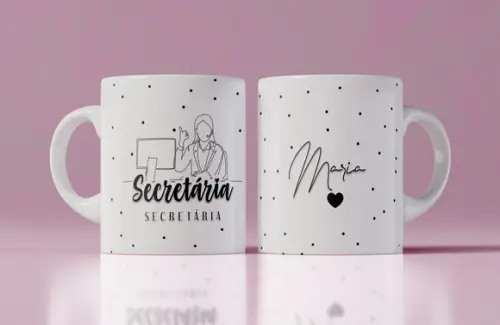 Caneca secretaria personalizada com nome presente secretaria