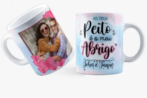Caneca seu peito é meu abrigo amor casal presente amor