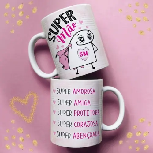 Caneca super mãe caneca meme personalizado flork