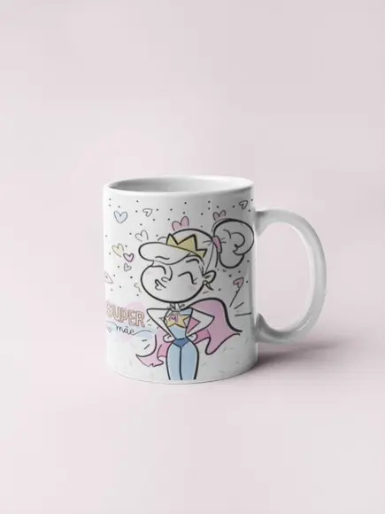 Caneca Super Mãe Lembrança Mãe Presente Mãe