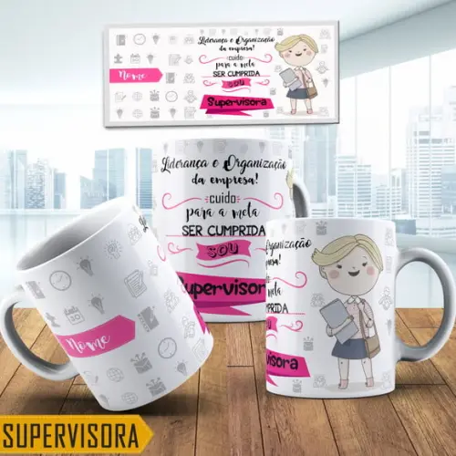 Caneca Supervisora Profissão Supervisora Personalizada