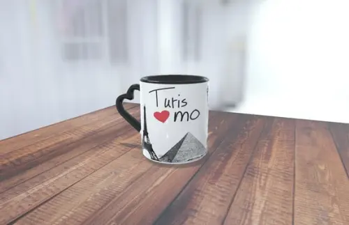 Caneca Turismo Personalizada Alça Coração Profissão Turismo