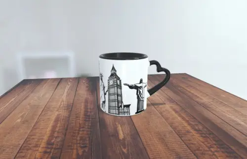 Caneca Turismo Personalizada Alça Coração Profissão Turismo