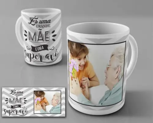 Caneca Vovó és uma super avó com foto