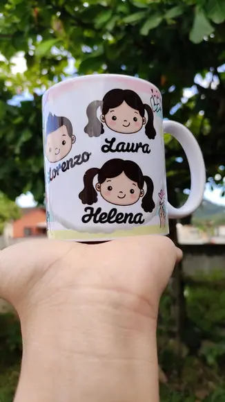 caneca Vovó personalizada com netos presente vovó