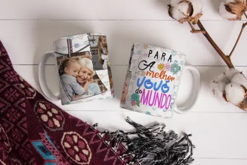Caneca Vovó presente vovó personalizada fotos vó