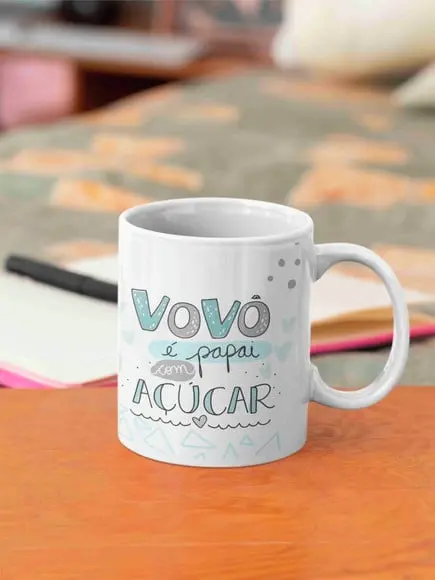 Caneca vovo vovô és um super avô chevron com foto