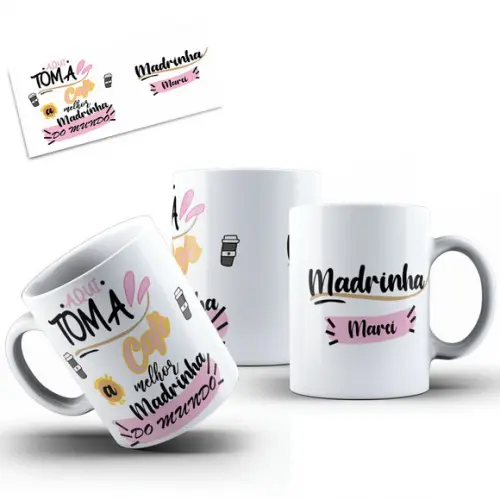 Canecas aqui toma café o melhor padrinho melhor madrinha