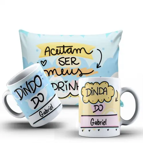 Convite Batismo Aceitam Ser Meus Padrinhos Kit Presente