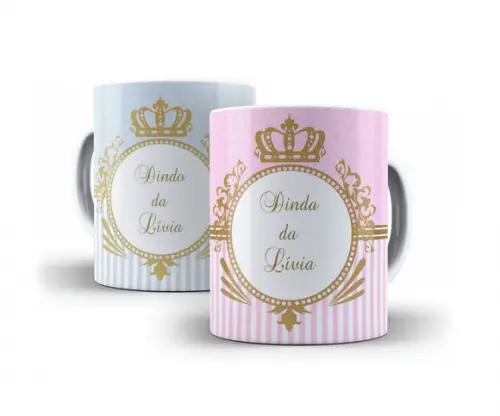Convite Batismo Padrinhos Kit Quebra Cabeça com 2 Canecas