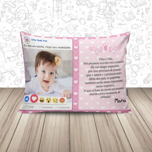 Convite Batizado Padrinhos Batismo Dindos Lembrança Foto