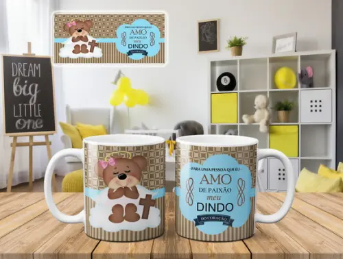 Convite Batizado padrinhos batismo dindos ursinha fofa kit