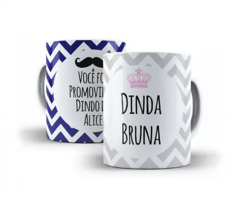 Convite Batizado padrinhos Chevron coroa ou bigode 1can+1alm
