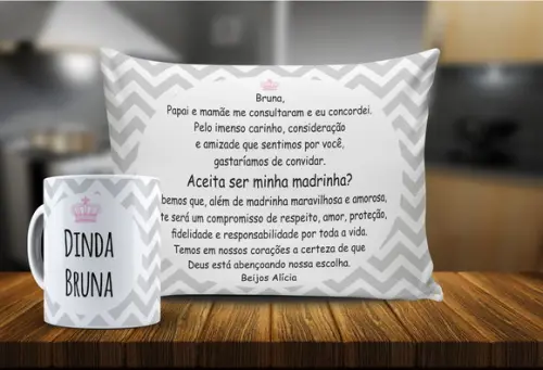 Convite Batizado padrinhos Chevron coroa ou bigode 1can+1alm