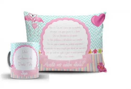 Convite Batizado padrinhos flamingos kit dindo ou dinda