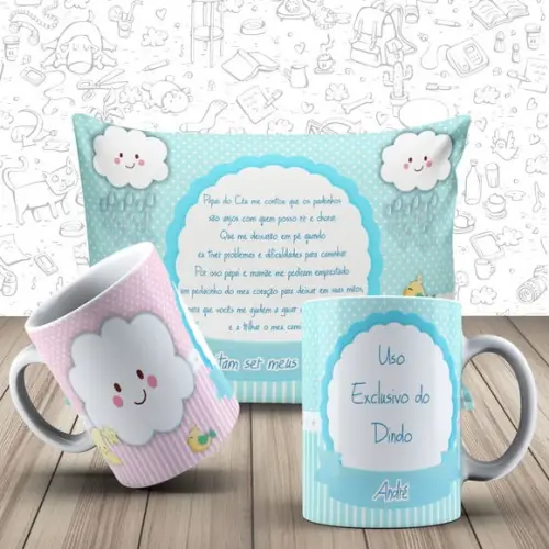 Convite Batizado padrinhos chuva de amor batismo boy