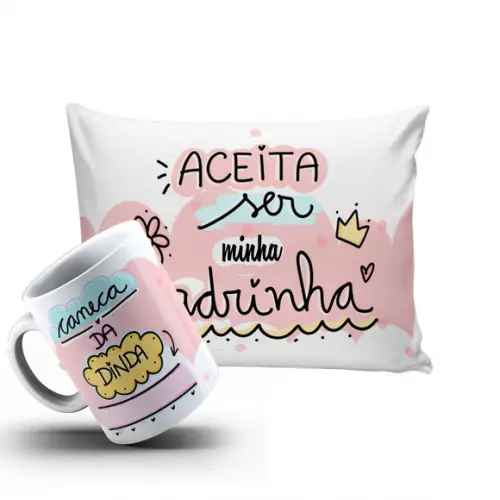 Convite Dinda Din de Batismo Kit Convite de Batizado