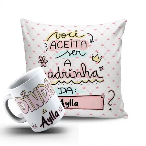 Convite Madrinha Presente Dinda Aceita Ser Minha Dinda Kit