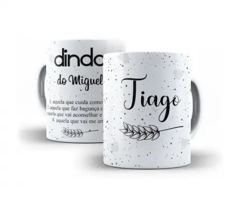 Convite Padrinhos Batismo Minimalista Caneca Personalizada