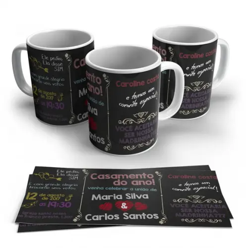Convite Padrinhos Casamento Blackboard