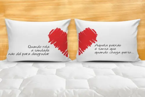 Fronha Casal Par de Fronhas Amor Casal Namorados
