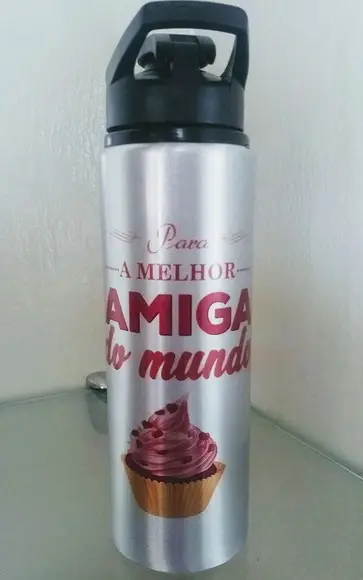 garrafinha Squeeze garrafa água personalizada melhor amiga