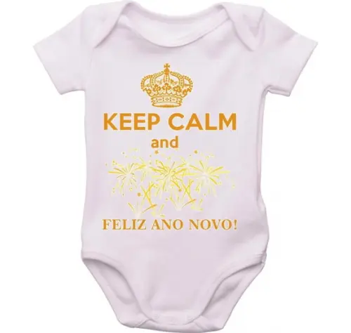 keep calm feliz ano novo roupa Bebê divertida ano novo
