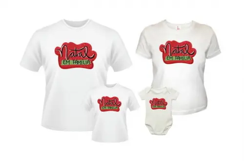 Kit Camisetas Natal em Família 4 Camisetas Natal em Familia