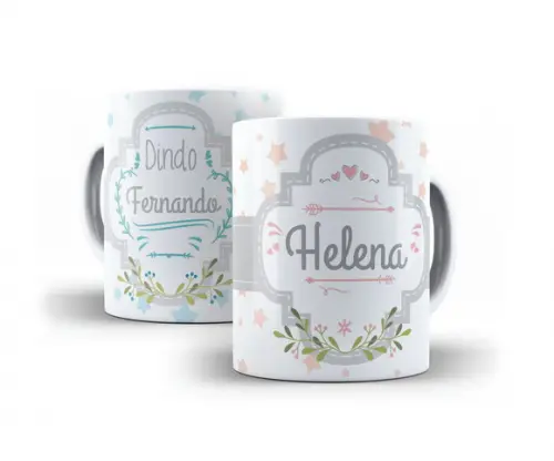 kit Canecas Batismo padrinhos batizado dindos 2 convites