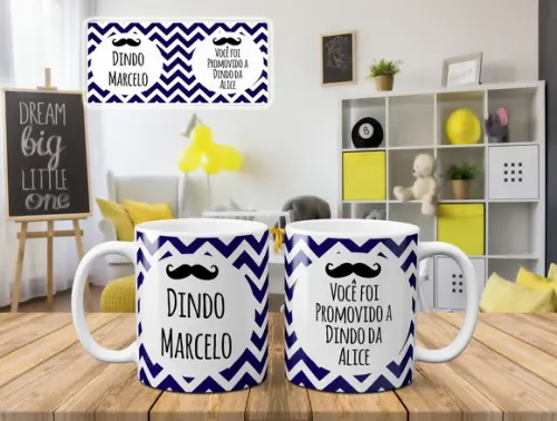 Kit Convite Batizado Dindos Caixa para Padrinhos Batismo