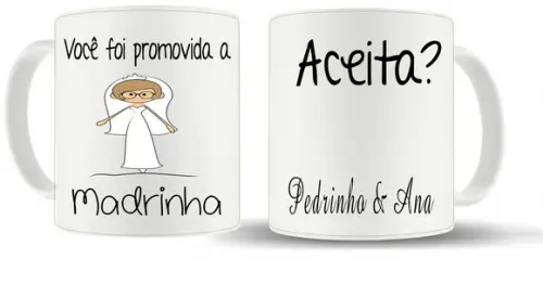 Kit Convite Padrinhos (4 Canecas)