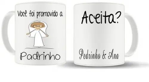 Kit Convite Padrinhos (4 Canecas)
