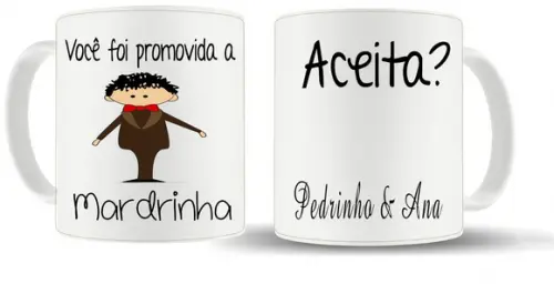Kit Convite Padrinhos (4 Canecas)