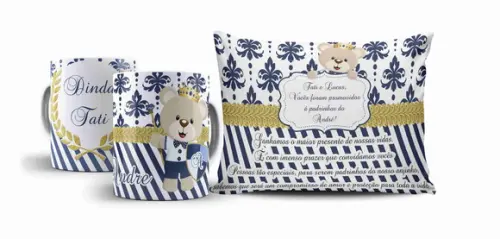 Kit Dindo e Dinda Convite Batizado