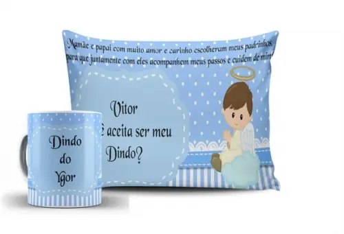 Kit Dindo e Dinda Convite Batizado