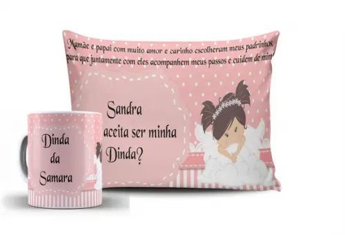 Kit Dindo e Dinda Convite Batizado