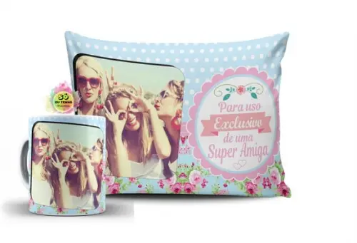 Kit Presente uso exclusivo super amiga personalizado c/ foto