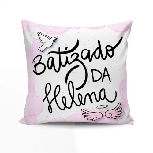 Mini Almofada Lembrancinha de Batizado Decorativa 15x15cm