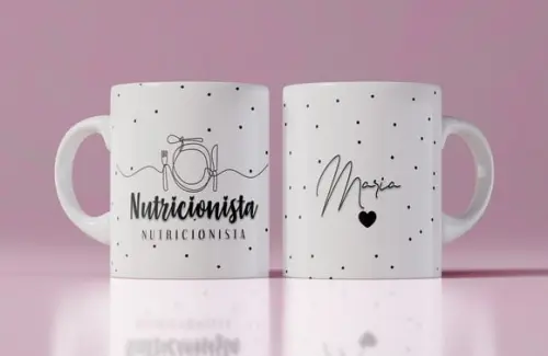 Nutricionista Caneca Personalizada Nutricionista Minimalista